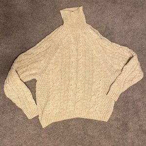 Cozy cable knit turtle neck sweater
